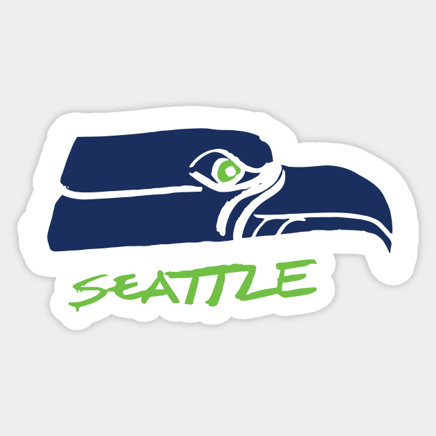 Seattle Seahaaaawks 09 Sticker by Very Simple Graph